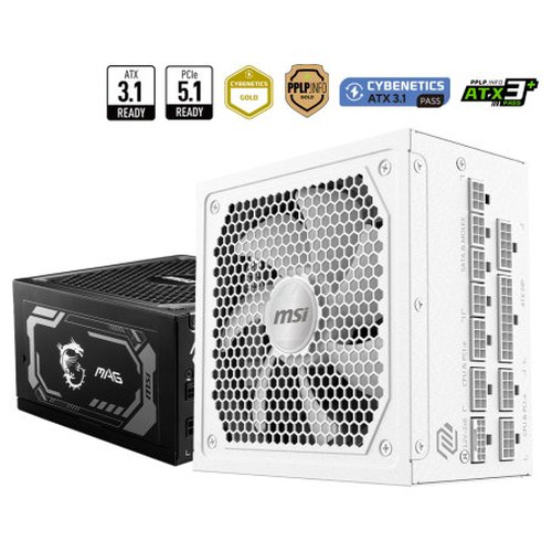 FUENTE ALIMENTACION MSI MAG A1000GL PCIE5 WHITE,PSU,1000W,80 PLUS GOLD,MODULAR,135MM,ACTIVE PFC,PCI-E 5.0 (16 PIN)X1,PCI-E (6+2 PIN)X4,SATA (15 PIN)X12 (Espera 4 dias)-SX20 FUENTE ALIMENTACION MSI MAG A1000GL PCIE5 WHITE,PSU,1000W,80 PLUS GOLD,MODULAR,135MM,ACTIVE PFC,PCI-E 5.0 (16 PIN)X1,PCI-E (6+2 PIN)X4,SATA (15 PIN)X12 (Espera 4 dias)